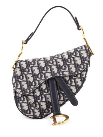 Dior Saddle Handbag Oblique Canvas Mini shoulder bag - Blue