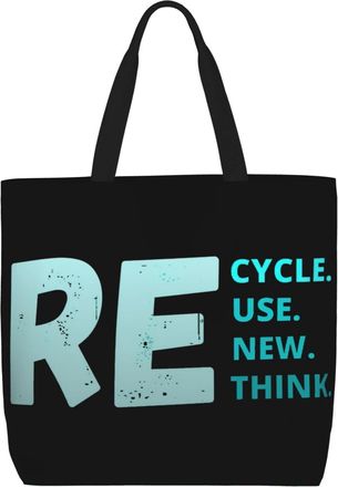 Generic Women Handbag Recycle Reuse Renew Rethink Handbag Waterproof Fashion Crossbody Bags, For Christmas, School, Birthday, Holiday, Gym