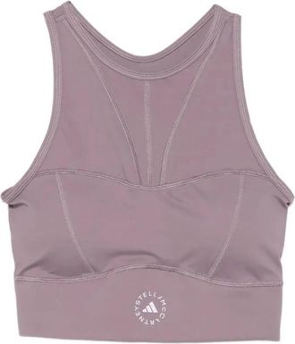 adidas by Stella McCartney a SMC TPR CR TOP - Dames - Sportshirts - Roze - M - Fitness