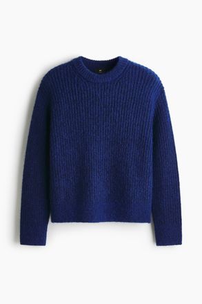 H&M Gerippter Pullover in Loose Fit - Blue