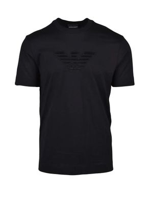 Emporio Armani Black Crewneck Cotton T-Shirt