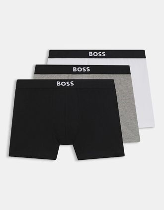 HUGO BOSS Mens 3 Pack of Boxer Briefs in Stretch Cotton - Multi - Size: 37/36/32