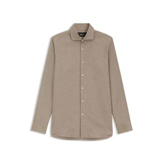 BOSS Regular-fit shirt in patterned Italian-made cotton