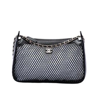 Chanel Pre-owned Mesh Shoulder Bag - Dames - Pre-owned - Zwart - Maat: ONE Size Leer