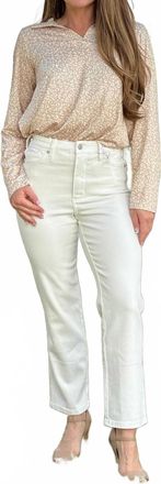 Judy Blue Cream Of The Crop Ankle Straight Jeans In White