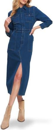 Flying Tomato Denim Midi Shirtdress in Dark Indigo at Nordstrom Rack, Size Medium