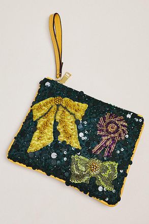 Alemais Rosette Beaded Clutch