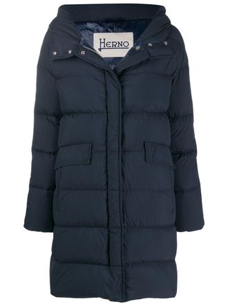 Herno Mantel met capuchon - Blauw