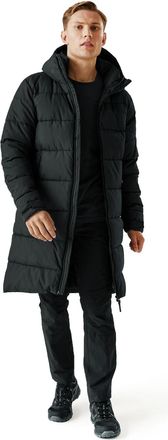 Regatta Mens Hallin II Hooded Quilted Padded Longline Warm Winter Jacket - M