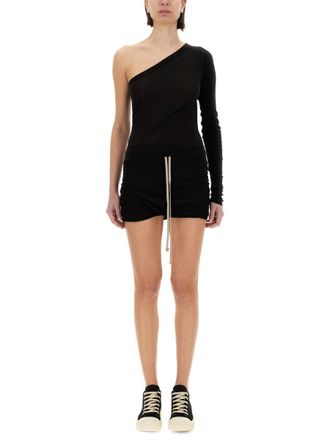オールインワン・サロペット RICK OWENS 'Eclipse Bodybag' one-length bodysuit Rick Owens DRKSHDW Eclipse Black Coated Denim Cargo Jumpsuit