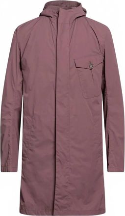 Herno Mens Hooded Nylon Raincoat In Vinaccia