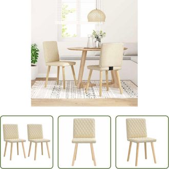 vidaXL vidaXL Sedie da pranzo in poliestere - Sedie da Pranzo 2 pz Crema in Tessuto