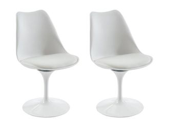 VENTE-UNIQUE.COM Set de 2 sillas pl&aacute;stico blanco