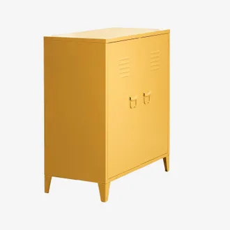 Sklum Credenza Armadietto A 2 Ante Pohpli In Acciaio Sklum