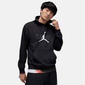 Nike Jordan Sport Crossover Hoodie Men Black Graphic Print Fleece Pullover DSGL195
