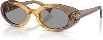 Miu Miu R&ecirc;verie Round-frame Sunglasses - Beige - One Size