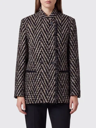 Forte_Forte Cappotto corto monopetto in misto cotone con motivo chevron