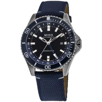 Mido Ocean Star GMT Black Dial Fabric Strap Mens Watch M026.629.17.051.00