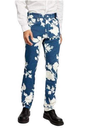 Erdem Blue Floral Bleached Oliver Jeans Size XL
