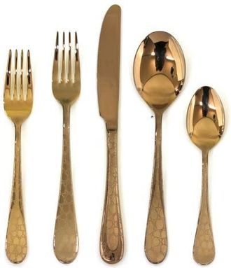 Mepra Coccodrillo Flatware Set - 5 Pieces in Bronze at Nordstrom
