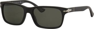 Persol Mens 3048-S 9000/58 Sunglasses In Matte Black / Polarized Green