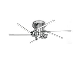 Netlighting Cinto Semi Flush Ceiling Light 42W LED 3000K 3360lm Polished Chrome in Grey