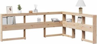 vidaXL vidaXL Testiera Libreria a L 140 cm in Legno Massello di Pino