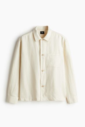 H&M Overshirt aus Leinenmix in Regular Fit - White