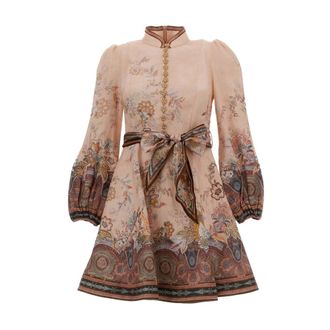 Zimmermann Short Dresses, female, Multicolor, Size: XS Alchemy Button Mini Dress