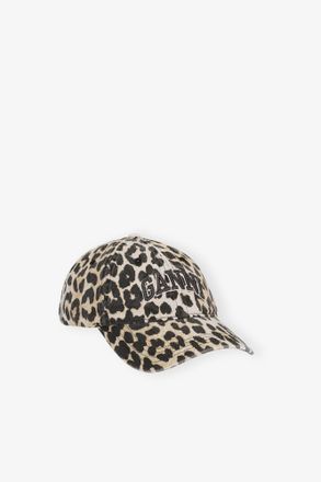 Ganni Mixed Leopard Canvas Cap