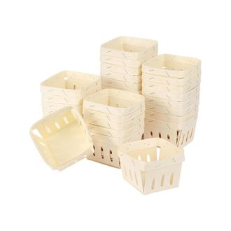 OEM Cesta Peque&ntilde;a De Madera Para Bayas, Cesta Cuadrada Ventilada, Cestas Para Productos A Granel