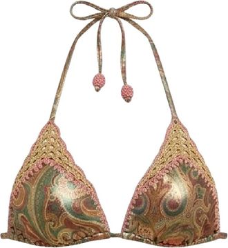 Del Maar Awasi Triangle Bikini Top - Dames - Bikinis - Bruin - XS - Leer - Badmode