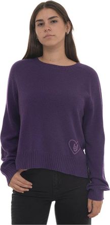 Liu Jo Pullover - Dames - Ronde hals truien - Paars - XS - Wol - Truien & Vesten