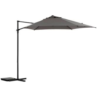 Hesperide Parasol Redondo Deportado Naulia Pizarra 3,3m En Poli&eacute;ster Y Acero Nylon - Hesp&eacute;ride