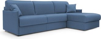 Divani.Store Divani.store - Evans Sof&aacute; Esquinero Convertible En Tela Impermeable 232 Cm Izquierdo (mat. 120x197) Azul