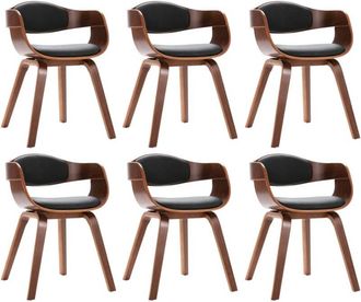 vidaXL Sillas De Comedor 6 Unidades Madera Curvada Y Cuero Sint&eacute;tico Vidaxl