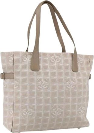 Chanel Pre-owned Tote Bags, female, Beige, Size: ONE SIZE Pre-owned Nylon Tote Bag