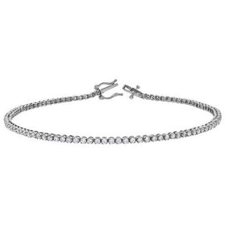 LuvMyJewelry Amora 1 Ct Lightweight 10K Gold Lab Grown Tennis Bracelet in 10K White Gold at Nordstrom, Size 7