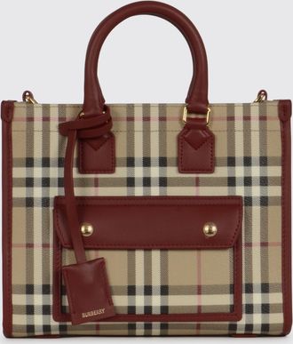 Burberry Borsa Freya Burberry in cotone spalmato stampa Vintage Check e pelle