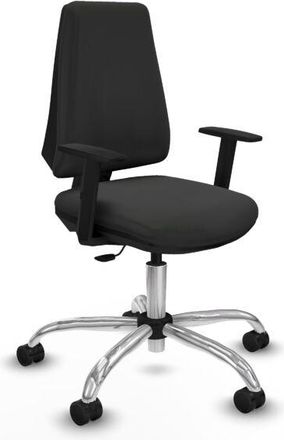 Piqueras y Crespo Piqueras Y Crespo - Elche Cp Similpiel Gris Oscuro Brazos 1d Base Cromada Ruedas Nailon 65mm