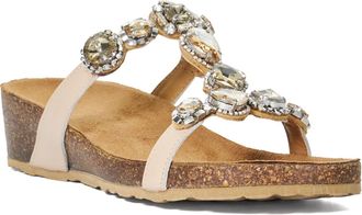 Dune London Ladies KALEIDOSCOPES Embellished Studded Cork Wedge Sandals Size UK 3 Flat Sandals
