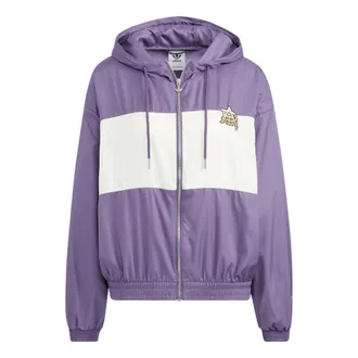 adidas (WMNS) adidas Modern Collegiate Windbreaker Jacket Asia Sizing Purple White HS1934