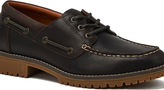 Lands End Seaport Leather Lace Up Boat Shoes in Espresso at Nordstrom, Size 10.5