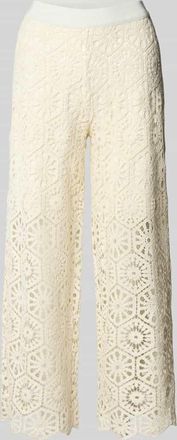 Smith & Soul Cropped Hose mit Häkelspitze und elastischem Bund in Offwhite, Größe XXL