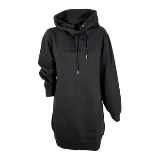 Woolrich Urban Fleece Jurk - Dames - Hoodies - Zwart - XS - Katoen - Hoodies & sweatvesten