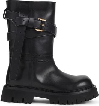 Moschino Zwarte enkellaarzen voor vrouwen - Dames - Enkellaarsjes - Zwart - 36 EU - Leer - Schoenen