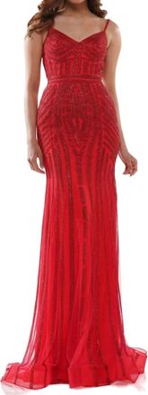 Colors Dress Rhinestone Prom Dress In Red