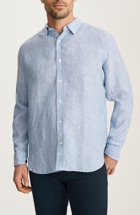 34 Heritage Linen Button-Up Shirt in Dark Blue at Nordstrom, Size Xx-Large