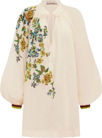 Alemais Relaxed Mini Jurk - Dames - Korte kleedjes - Beige - XS - Kleedjes