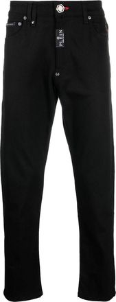 Philipp Plein straight-leg mid-rise jeans - men - Cotton/Cotton/Polyester/Spandex/Elastane - 29 - Black